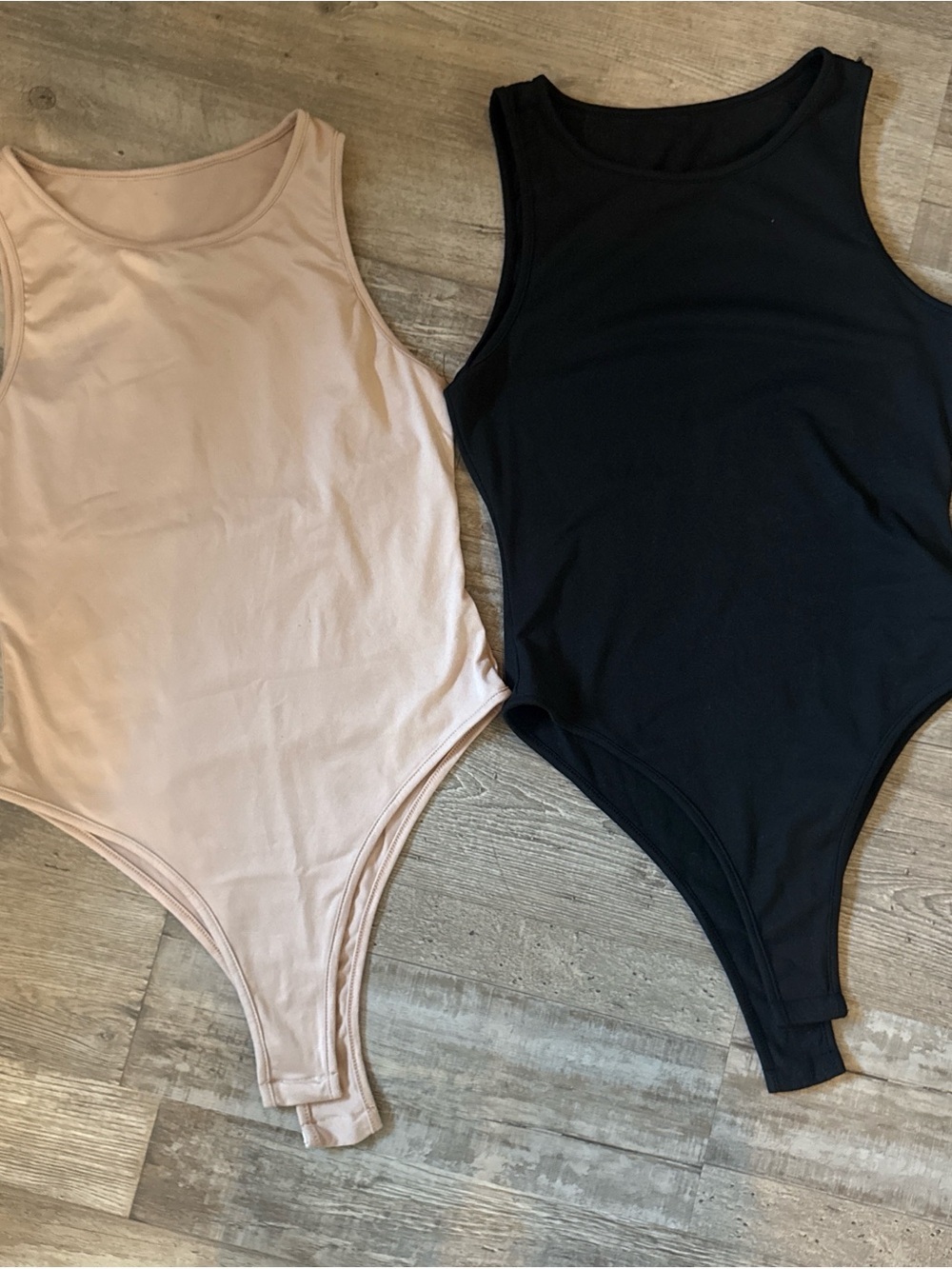 Sleeveless Bodysuit Duo - Blush & Black size M